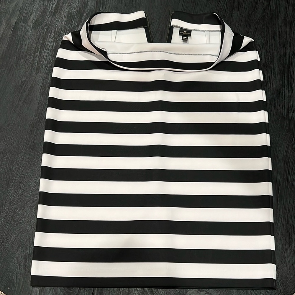 Worthington Woman Sized 16W Black & White Striped Skirt